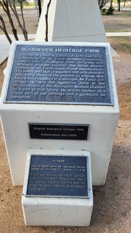 The Schriever Heritage Park Marker is the top marker of the two markers image. Click for full size.