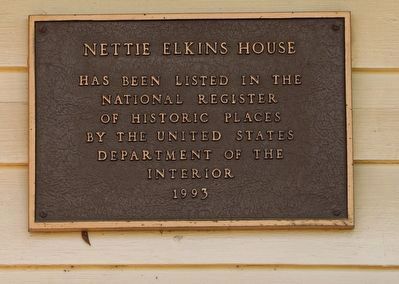 Nettie Elkins House Marker image. Click for full size.
