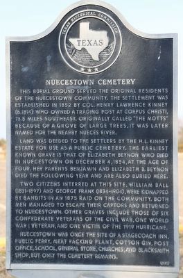 Nuecestown Cemetery Marker image. Click for full size.