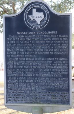 Nuecestown Schoolhouse Marker image. Click for full size.