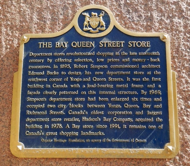 The Bay Queen Street Store Marker image. Click for full size.