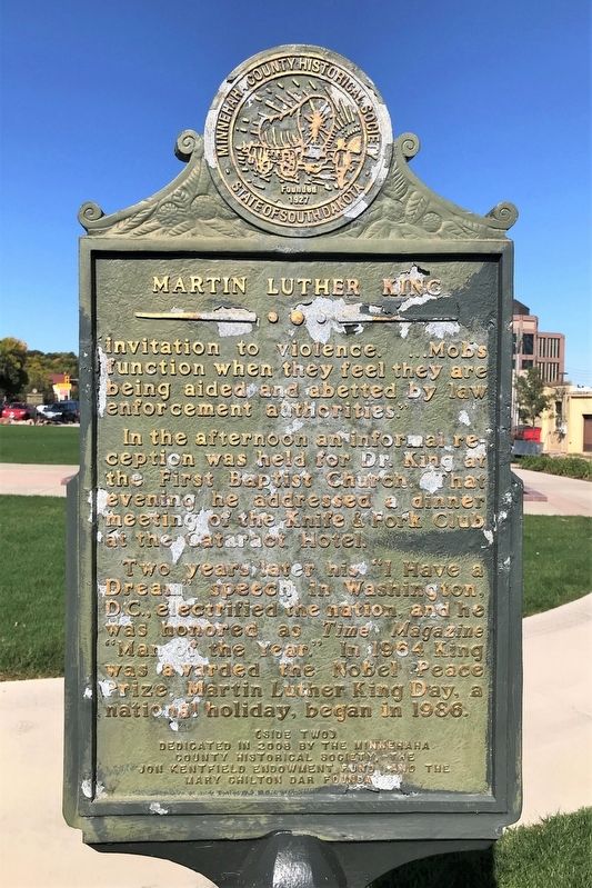 Martin Luther King Marker <i>(Side two)</i> image. Click for full size.