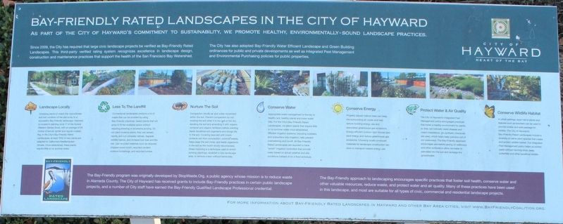 Bay-Friendly Rated Landscapes in the City of Hayward Marker image. Click for full size.