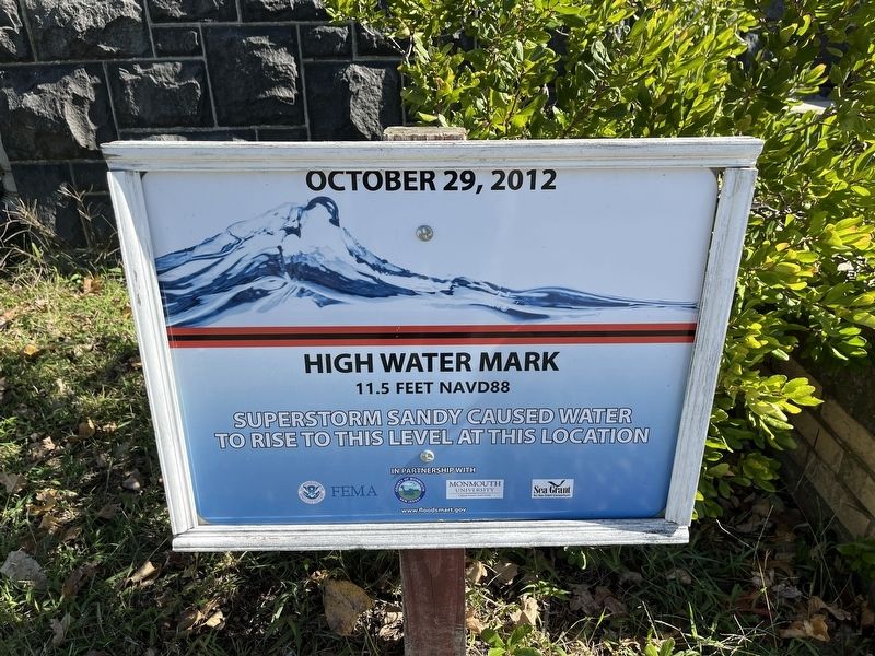 Superstorm Sandy High Water Mark Marker image. Click for full size.
