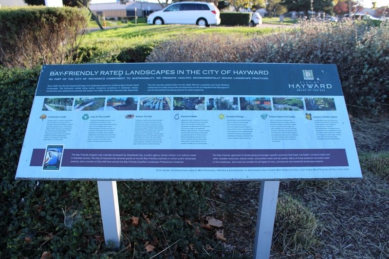 Bay-Friendly Rated Landscapes in the City of Hayward Marker image. Click for full size.