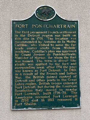 Fort Pontchartrain Marker image. Click for full size.