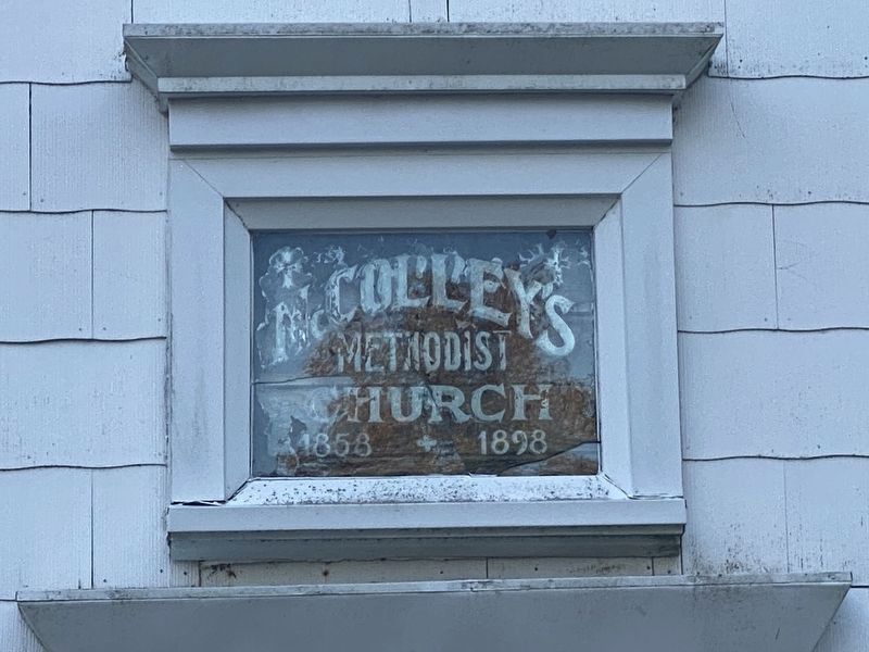 McColley's Chapel Sign Above Main Entrance. Click for full size. McColley's Chapel Sign Above Main Entrance image. Click for full size.