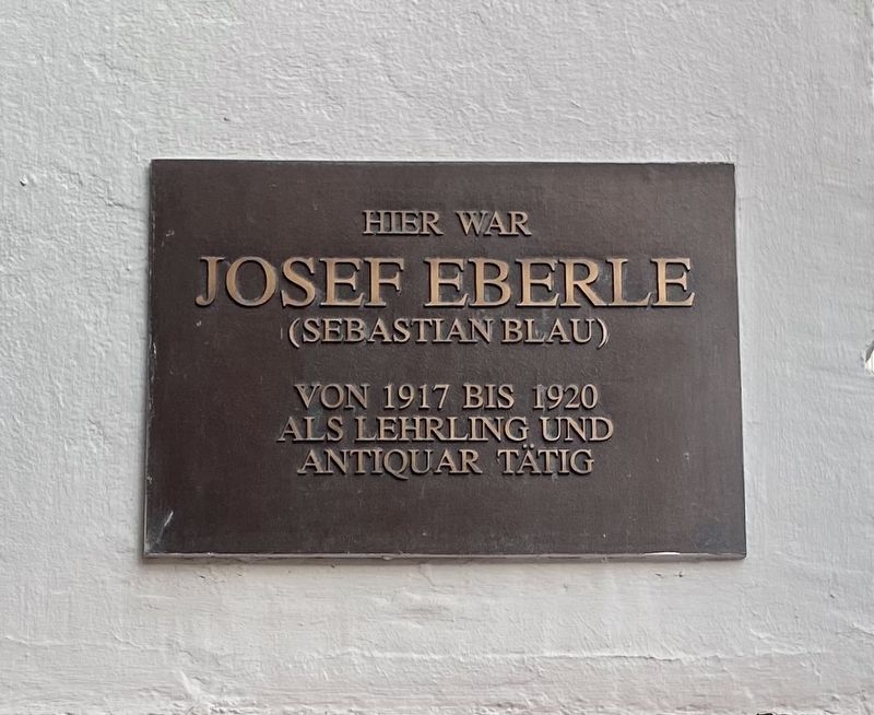 Josef Eberle (Sebastian Blau) Marker. Click for full size. Josef Eberle (Sebastian Blau) Marker image. Click for full size.