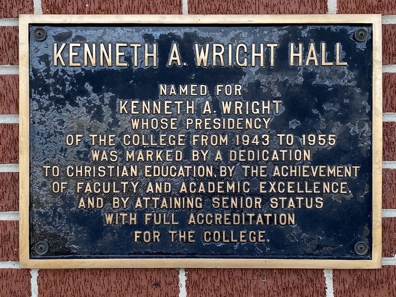 Kenneth A. Wright Hall Marker image. Click for full size.