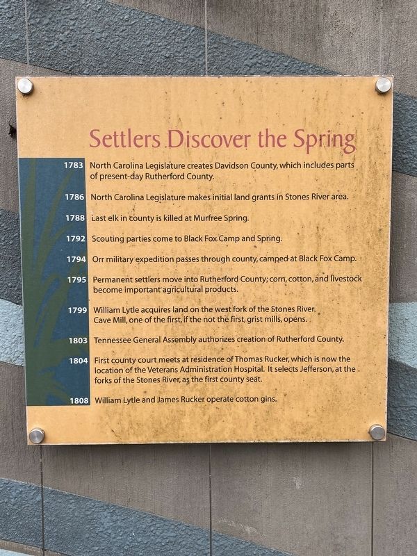 Settlers Discover the Spring Marker image. Click for full size.