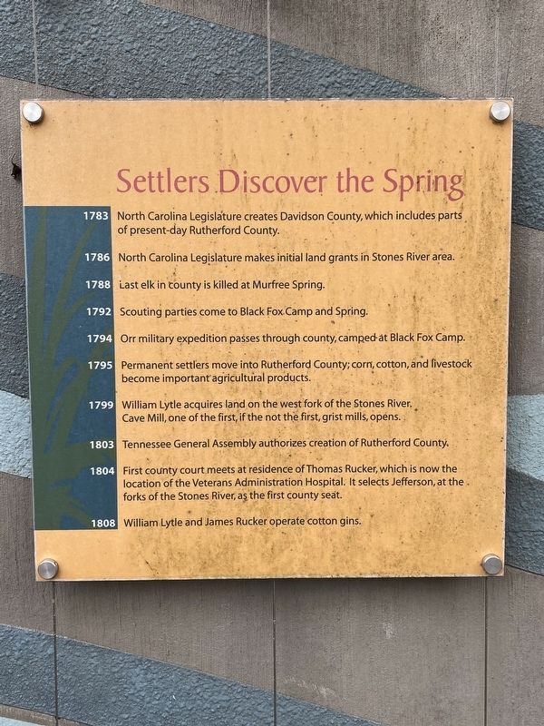 Settlers Discover the Spring Marker. Click for full size. Settlers Discover the Spring Marker image. Click for full size.