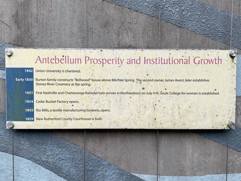 Antebellum Prosperity and Institutional Growth Marker image. Click for full size.