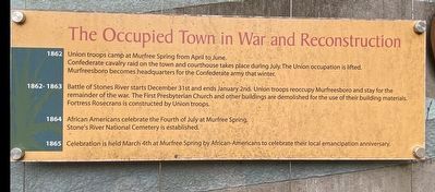 The Occupied Tow in War and Reconstruction Marker image. Click for full size.