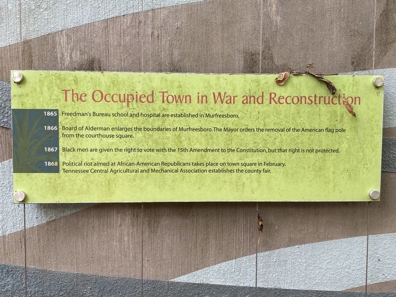 The Occupied Town in War and Reconstruction Marker image. Click for full size.
