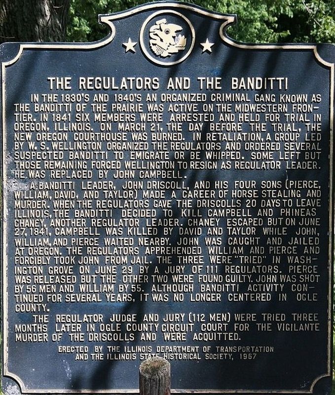 The Regulators and the Banditti Marker. Click for full size. The Regulators and the Banditti Marker image. Click for full size.