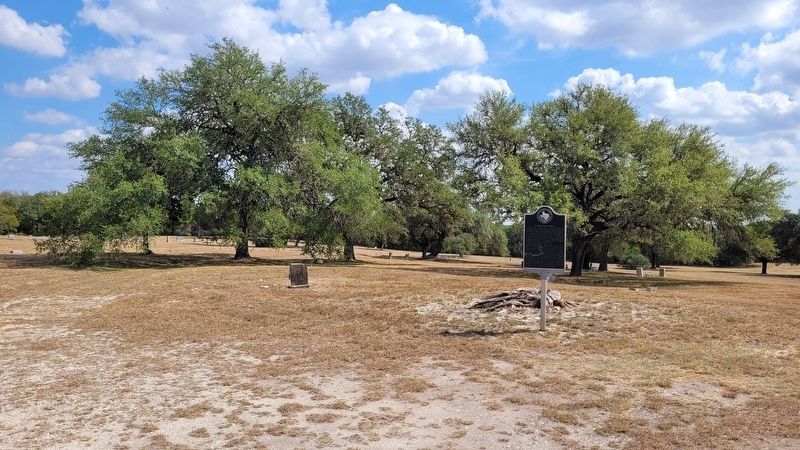 The view of the San Marcos-Blanco Cemetery and Marker from the cemetery entrance image. Click for full size.