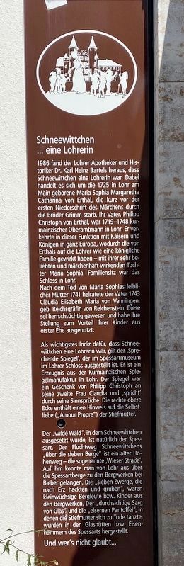 Schneewitchen....eine Lohrerin / Snow White...a woman of Lohr Marker image. Click for full size.