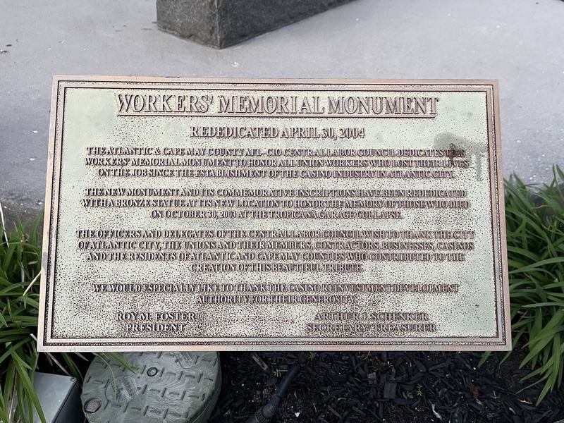 Workers' Memorial Monument Marker image. Click for full size.