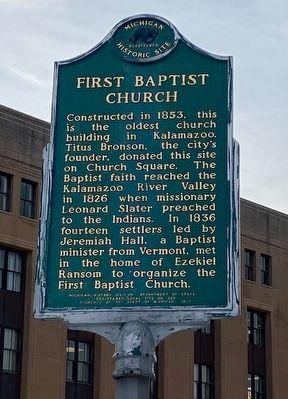 First Baptist Church Marker image. Click for full size.