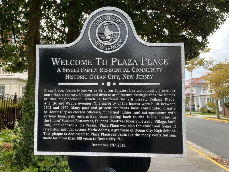 Welcome To Plaza Place Marker. Click for full size. Welcome To Plaza Place Marker image. Click for full size.