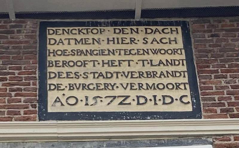 Massacre of Naarden memorial plaque. Click for full size. Massacre of Naarden memorial plaque image. Click for full size.