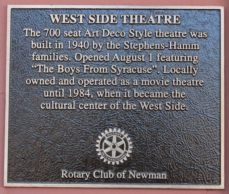 West Side Theatre Marker image. Click for full size.