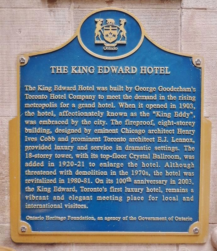 The King Edward Hotel Marker image. Click for full size.