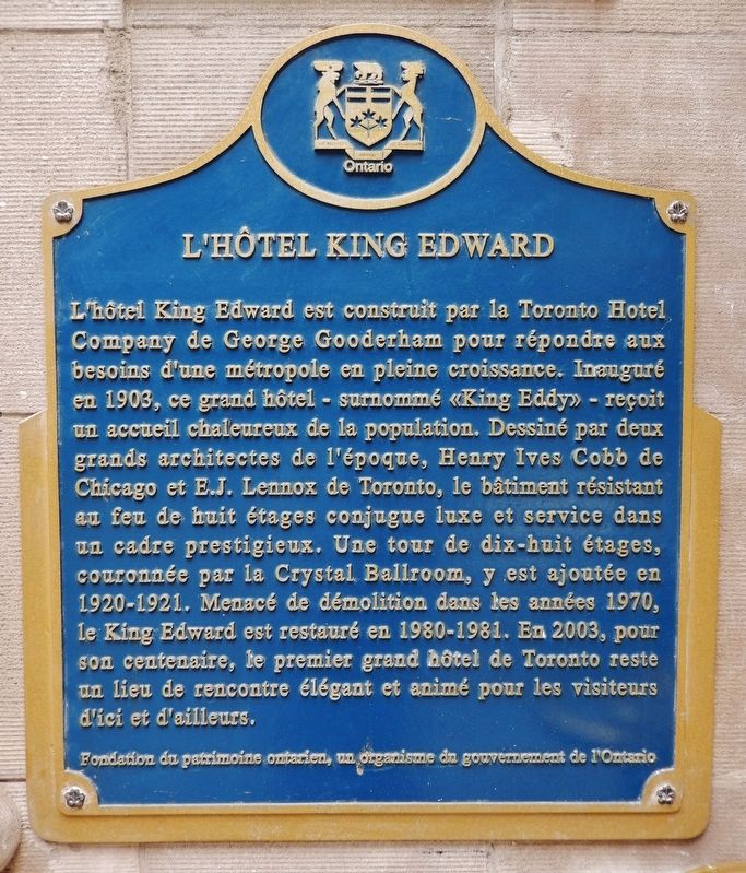 L'htel King Edward Marker image. Click for full size.