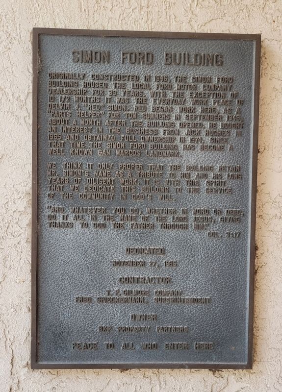 Simon Ford Building Marker image. Click for full size.