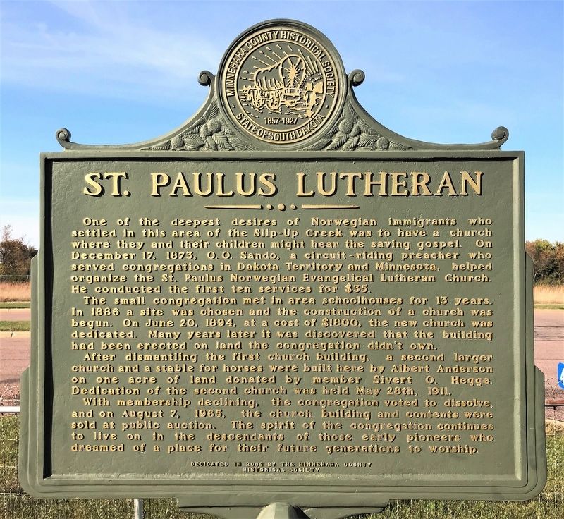 St. Paulus Lutheran Marker. Click for full size. St. Paulus Lutheran Marker image. Click for full size.