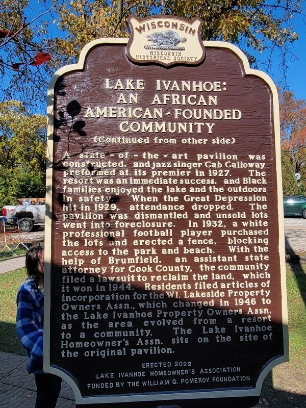Lake Ivanhoe: An African American-Founded Community Marker image. Click for full size.