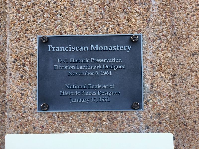 DC and National Register plaque for the Franciscan Monastery image. Click for full size.
