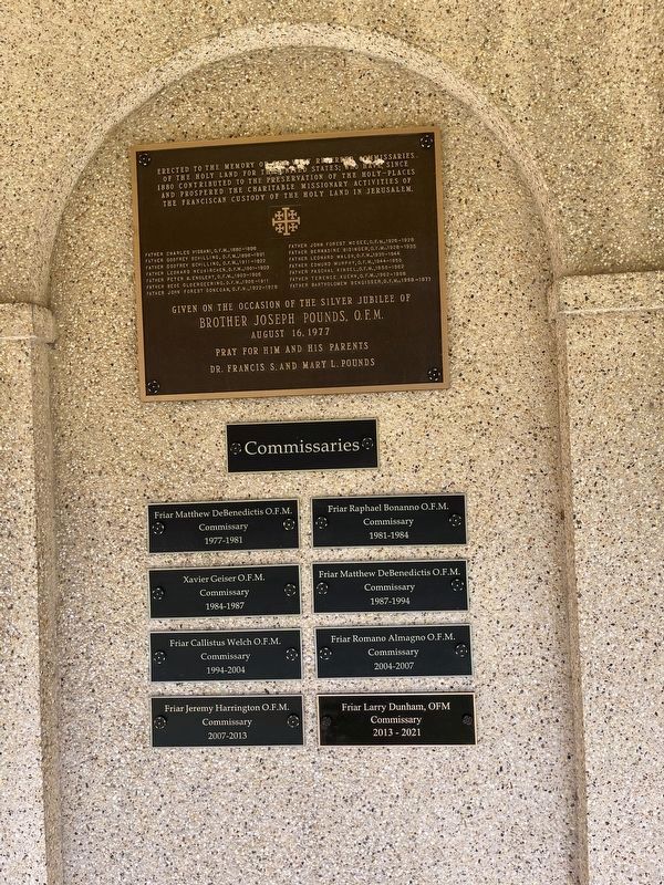 Erected to the Memory of the Very Reverend Commissaries Marker image. Click for full size.
