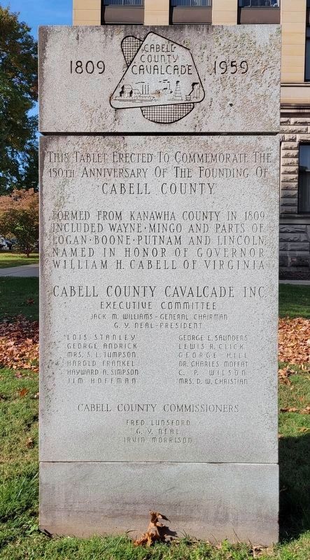 Cabell County Cavalcade Marker. Click for full size. Cabell County Cavalcade Marker image. Click for full size.