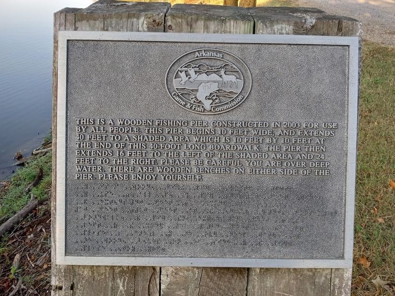 Baltz Lake Fishing Pier Marker. Click for full size. Baltz Lake Fishing Pier Marker image. Click for full size.