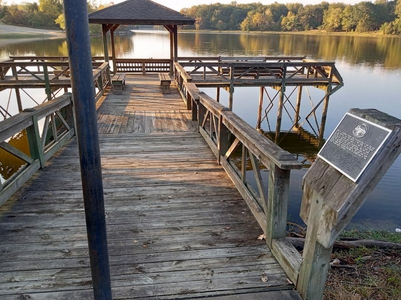 Baltz Lake Fishing Pier Marker. Click for full size. Baltz Lake Fishing Pier Marker image. Click for full size.