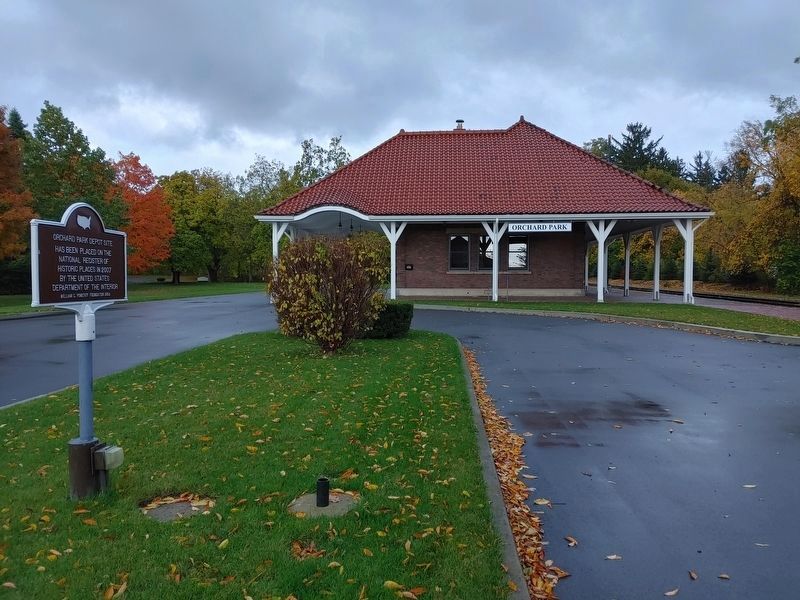 Orchard Park Depot & NRHP Marker image. Click for full size.
