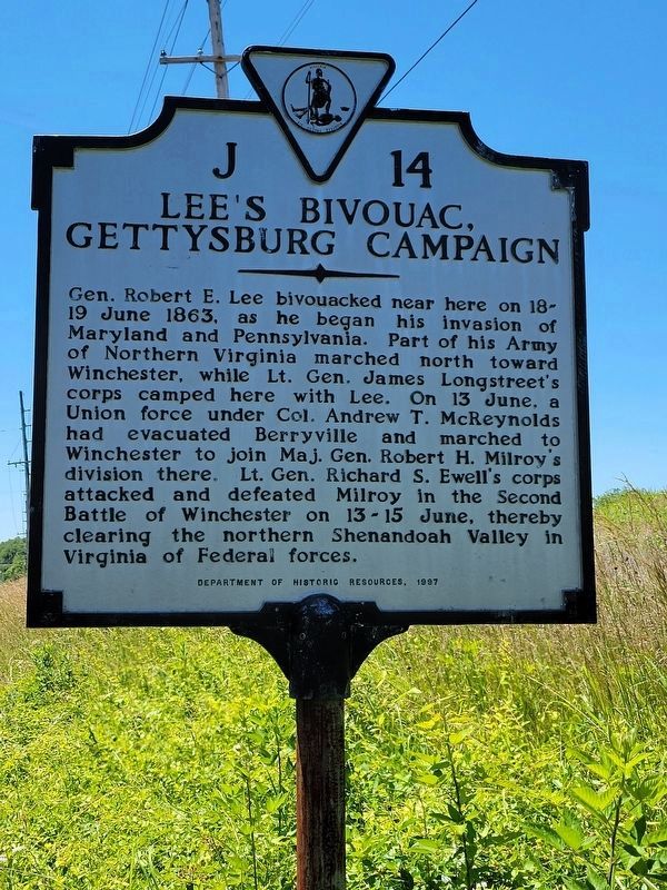 Lee's Bivouac, Gettysburg Campaign Marker image. Click for full size.