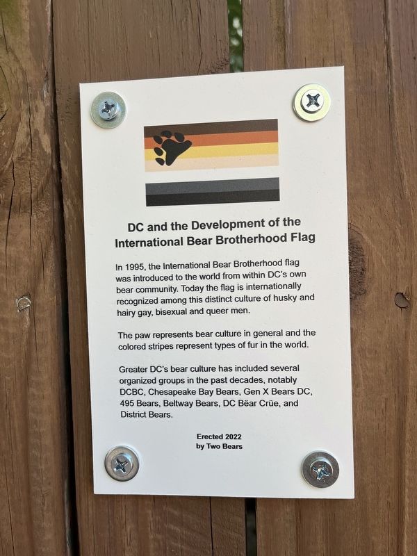 DC and the Development of the International Bear Brotherhood Flag Marker. Click for full size. DC and the Development of the International Bear Brotherhood Flag Marker image. Click for full size.
