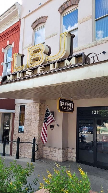 The 131 North Guadalupe building and Marker image. Click for full size.