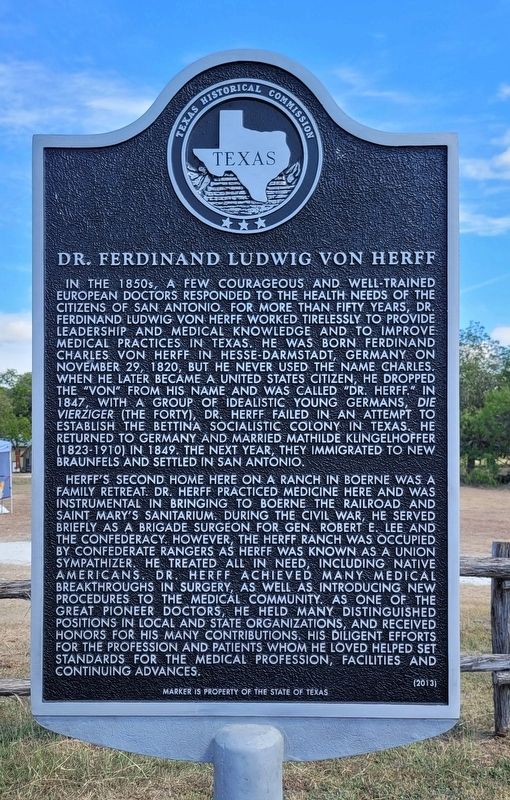 Dr. Ferdinand Ludwig von Herff Marker image. Click for full size.