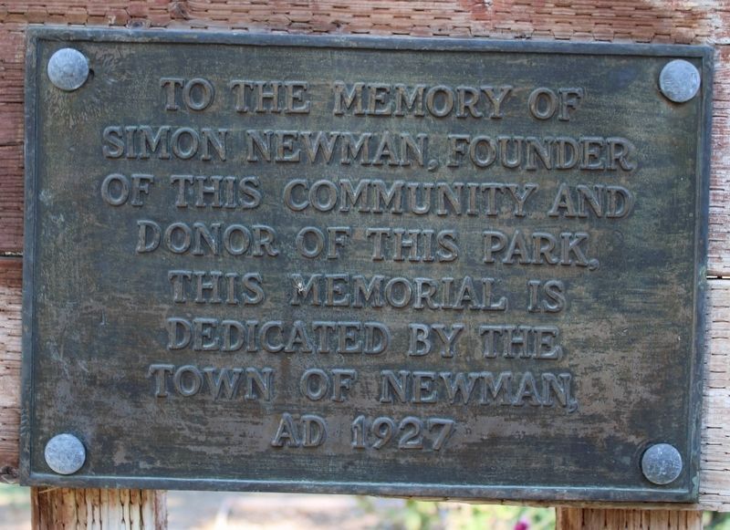 Pioneer Park dedication plaque image. Click for full size.