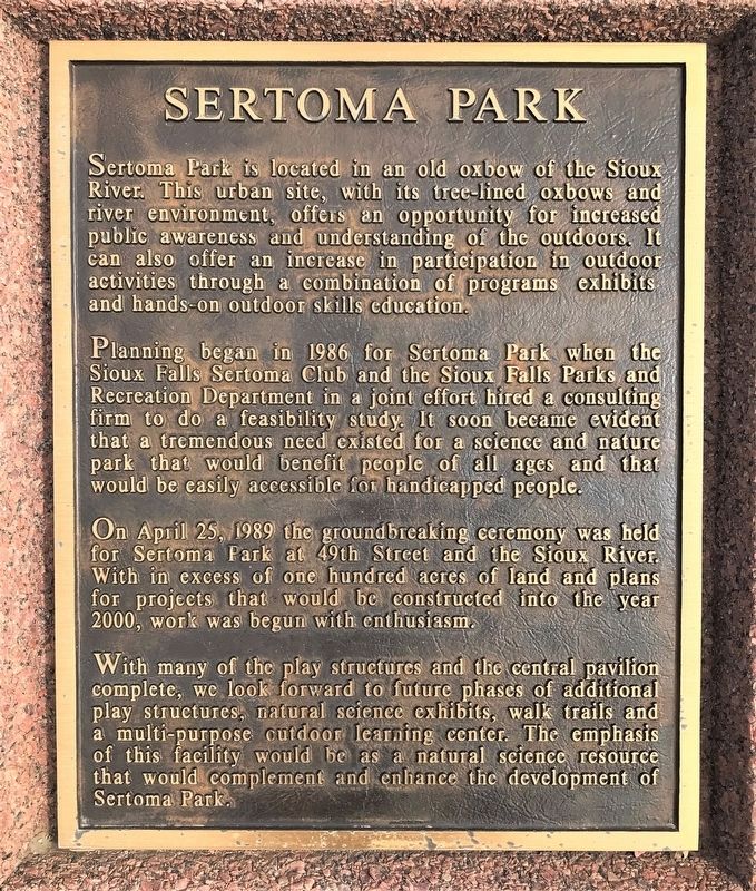 Sertoma Park Marker image. Click for full size.