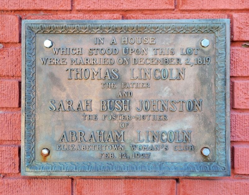 Marriage of Thomas Lincoln Marker. Click for full size. Marriage of Thomas Lincoln Marker image. Click for full size.