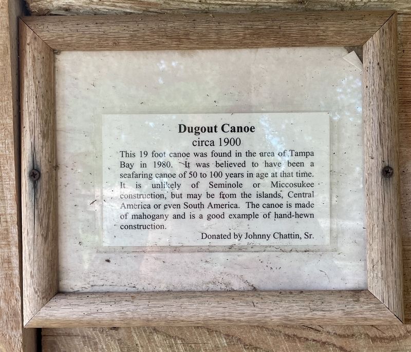 Dugout Canoe Marker. Click for full size. Dugout Canoe Marker image. Click for full size.