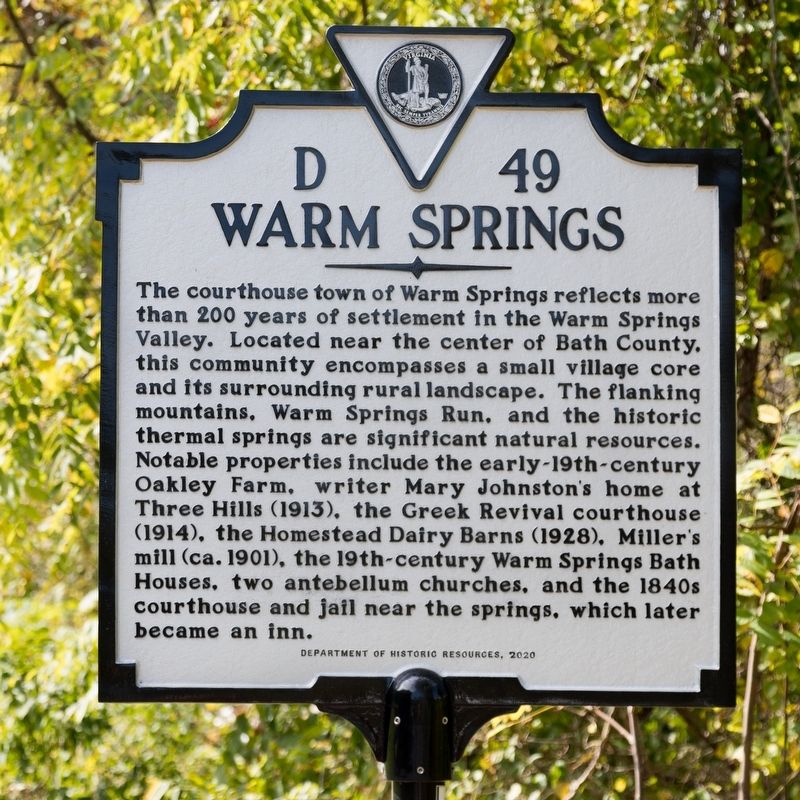 Warm Springs Marker image. Click for full size.