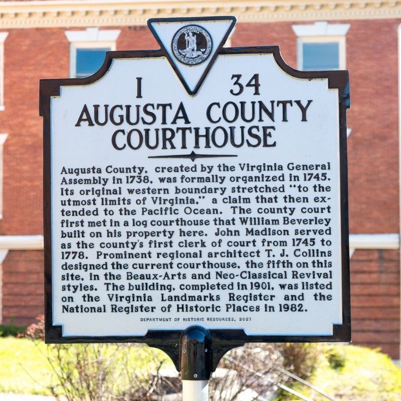 Augusta County Courthouse Marker image. Click for full size.
