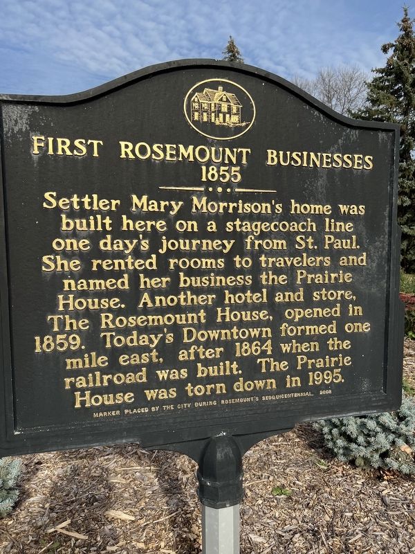 First Rosemount Businesses 1855 Marker image. Click for full size.