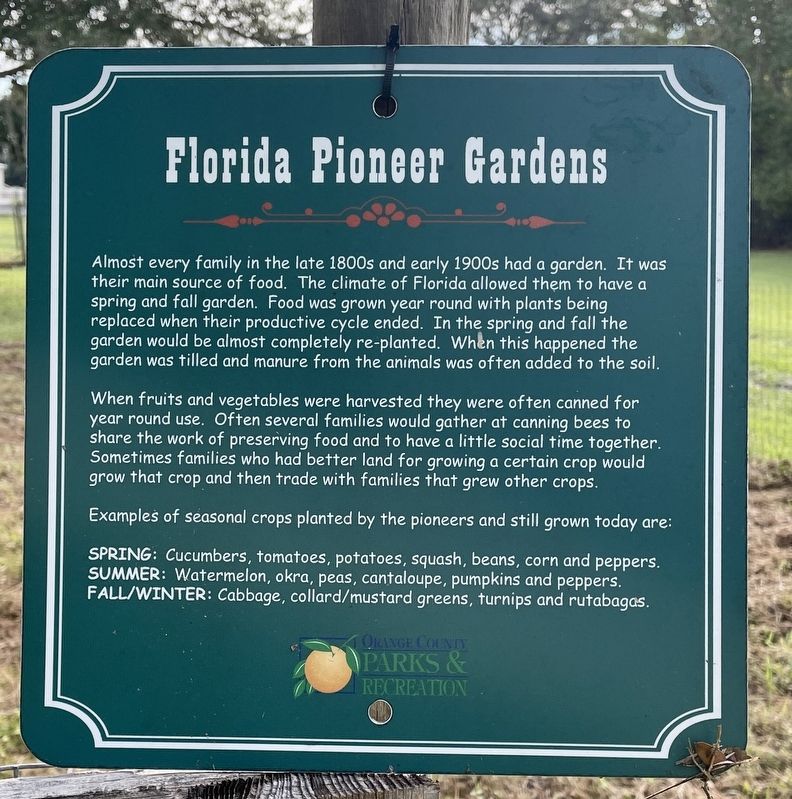 Florida Pioneer Gardens Marker image. Click for full size.