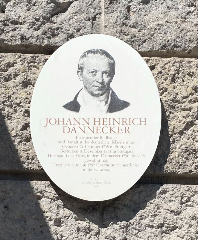 Johann Heinrich Dannecker Marker. Click for full size. Johann Heinrich Dannecker Marker image. Click for full size.